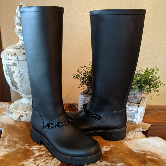 coach rubber rain boots